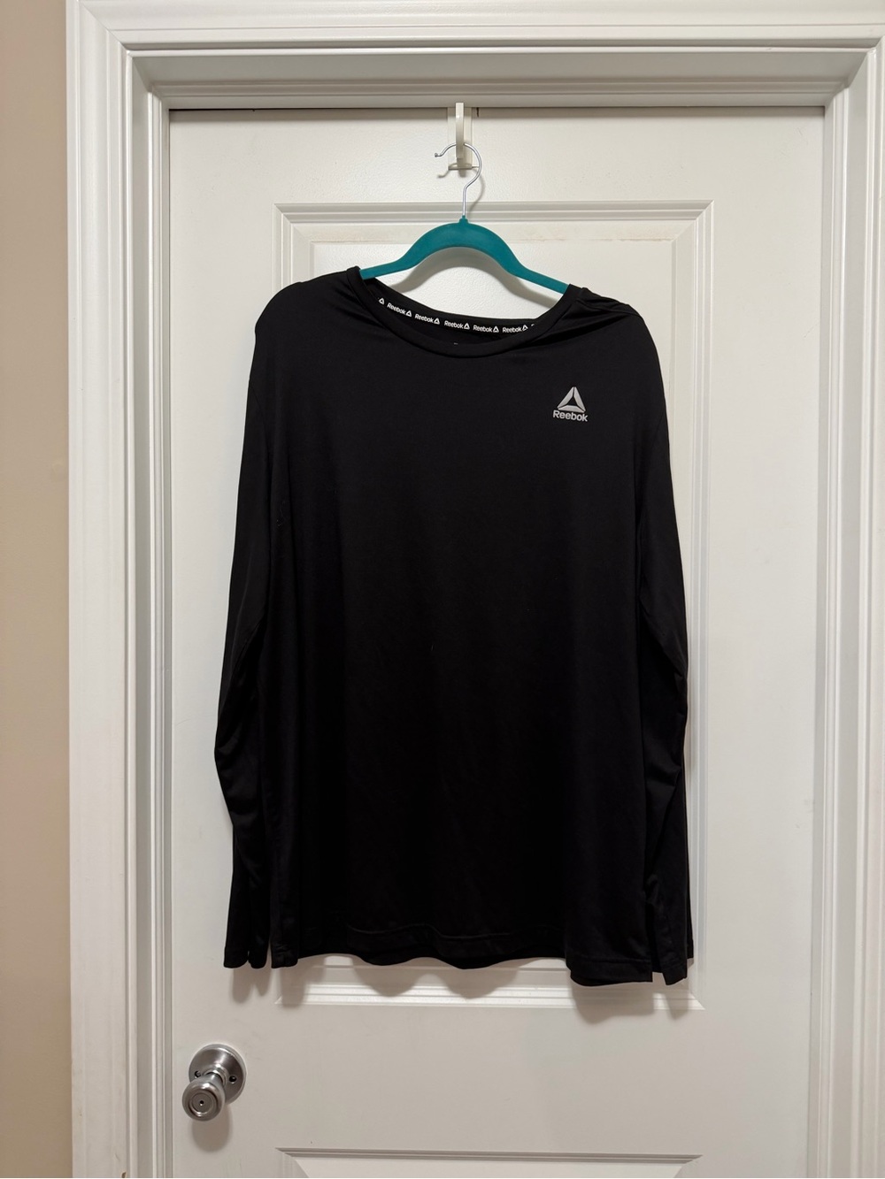 Reebok Black Long-Sleeve Performance Tee with Logo